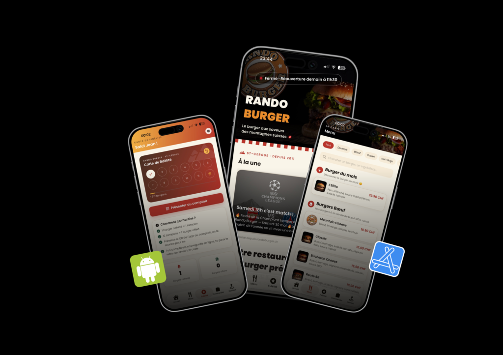 Rando Burger - application mobile fidélité
